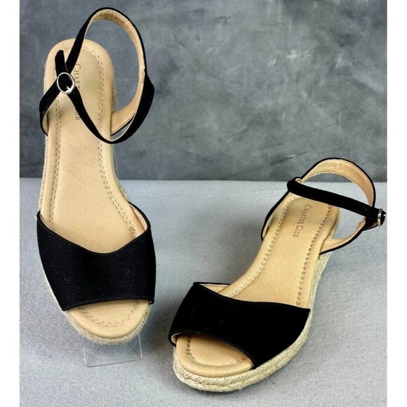 Charter Club Luchia Womens Canvas Buckle Wedge Sandals - Picture 3 of 5